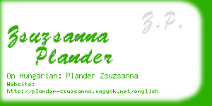 zsuzsanna plander business card